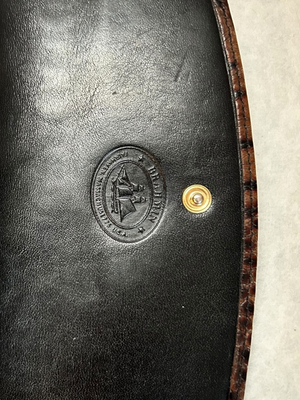 Brahmin Tuscan Two-tone Leather Tri-fold Checkbook Wallet w/Removable Cover EUC - Picture 5 of 15